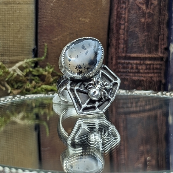 Dendric Opal Ring- size 7.25 - Picture 2 of 7